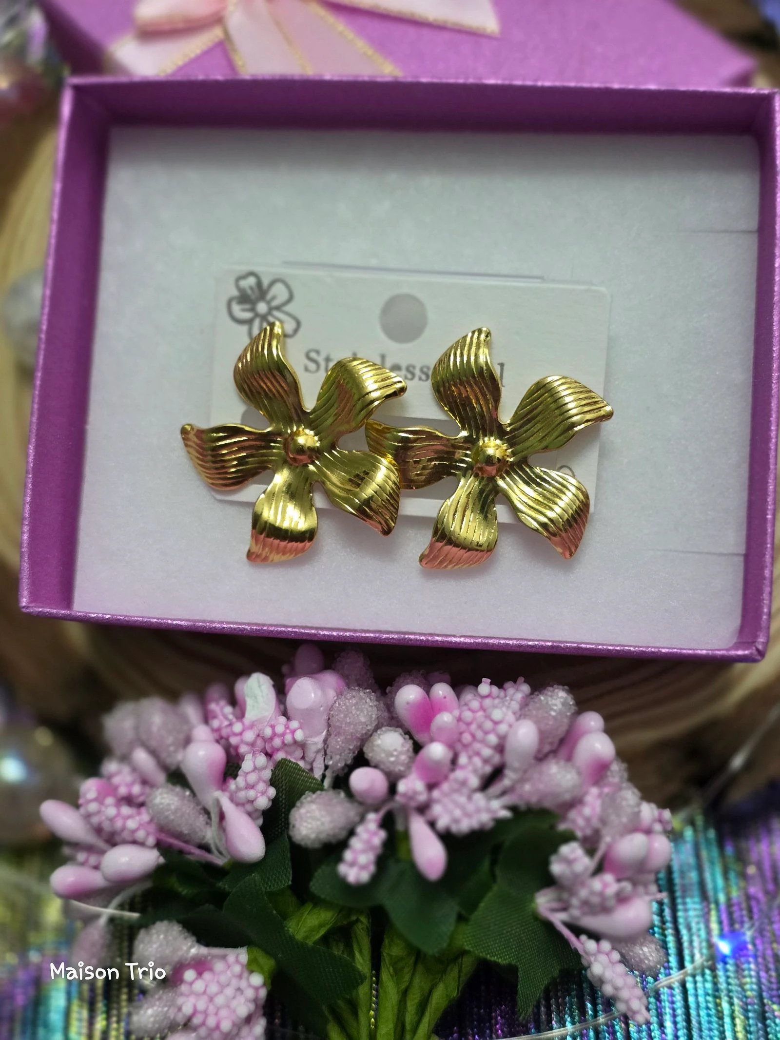 Stainless steel earrings🌸 – photo 2